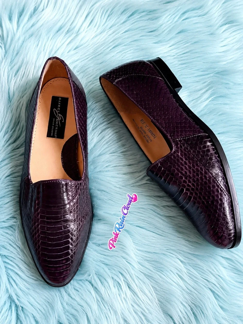 Giorgio Brutini Snake Skin Purple Vintage Loafers Men’s Size 11 Dress Shoes